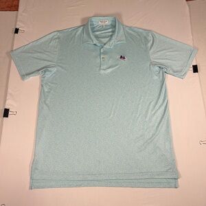 Peter Millar Polo Shirt Mens L Summer Comfort Golf Grapes Drinks Pattern